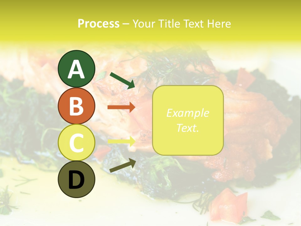 A Piece Of Fish On A Bed Of Greens On A Plate PowerPoint Template
