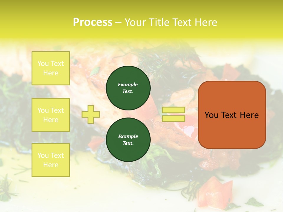 A Piece Of Fish On A Bed Of Greens On A Plate PowerPoint Template