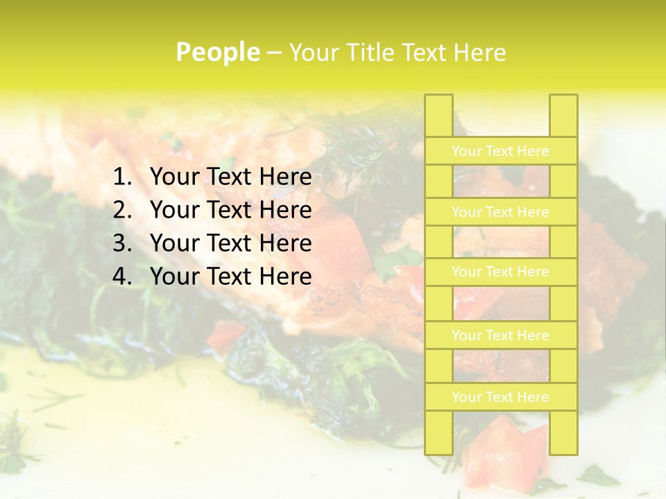 A Piece Of Fish On A Bed Of Greens On A Plate PowerPoint Template