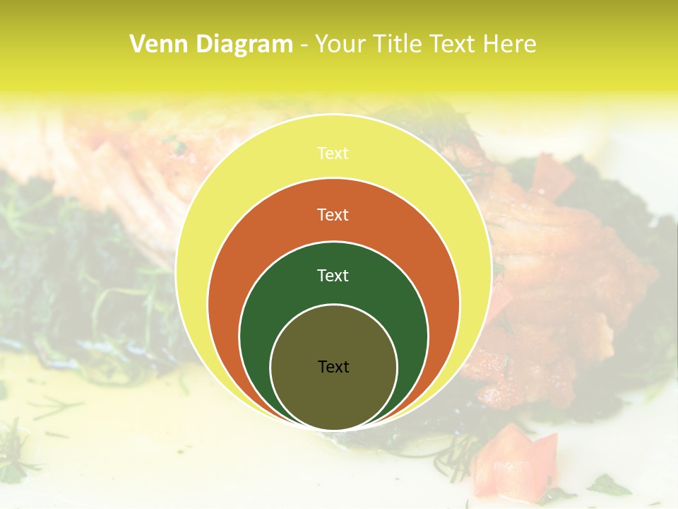 A Piece Of Fish On A Bed Of Greens On A Plate PowerPoint Template