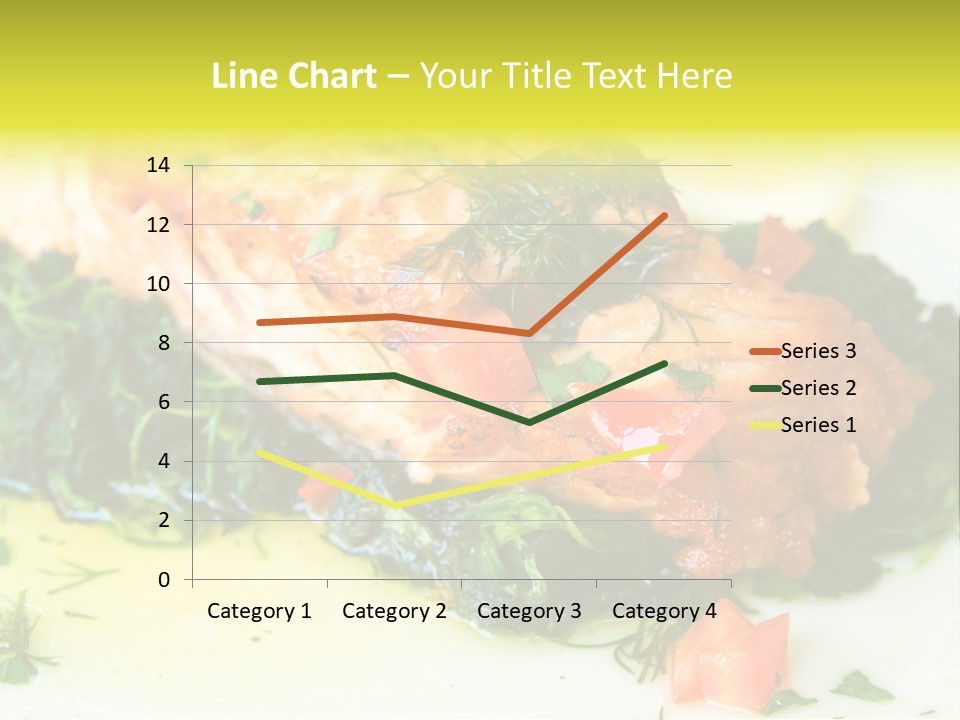 A Piece Of Fish On A Bed Of Greens On A Plate PowerPoint Template