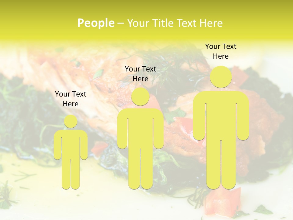 A Piece Of Fish On A Bed Of Greens On A Plate PowerPoint Template