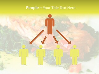 A Piece Of Fish On A Bed Of Greens On A Plate PowerPoint Template