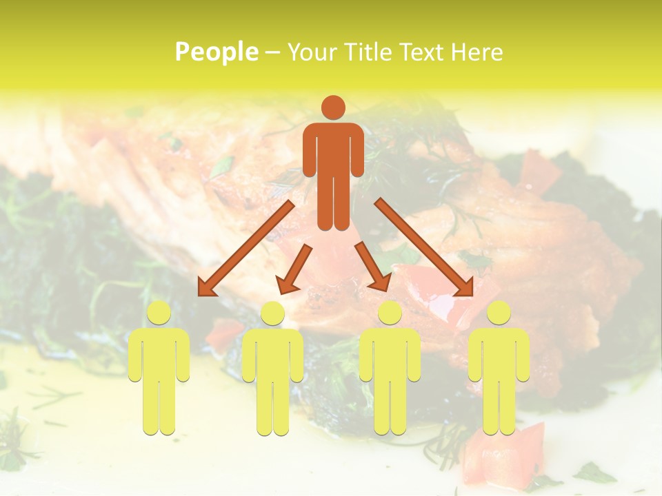 A Piece Of Fish On A Bed Of Greens On A Plate PowerPoint Template