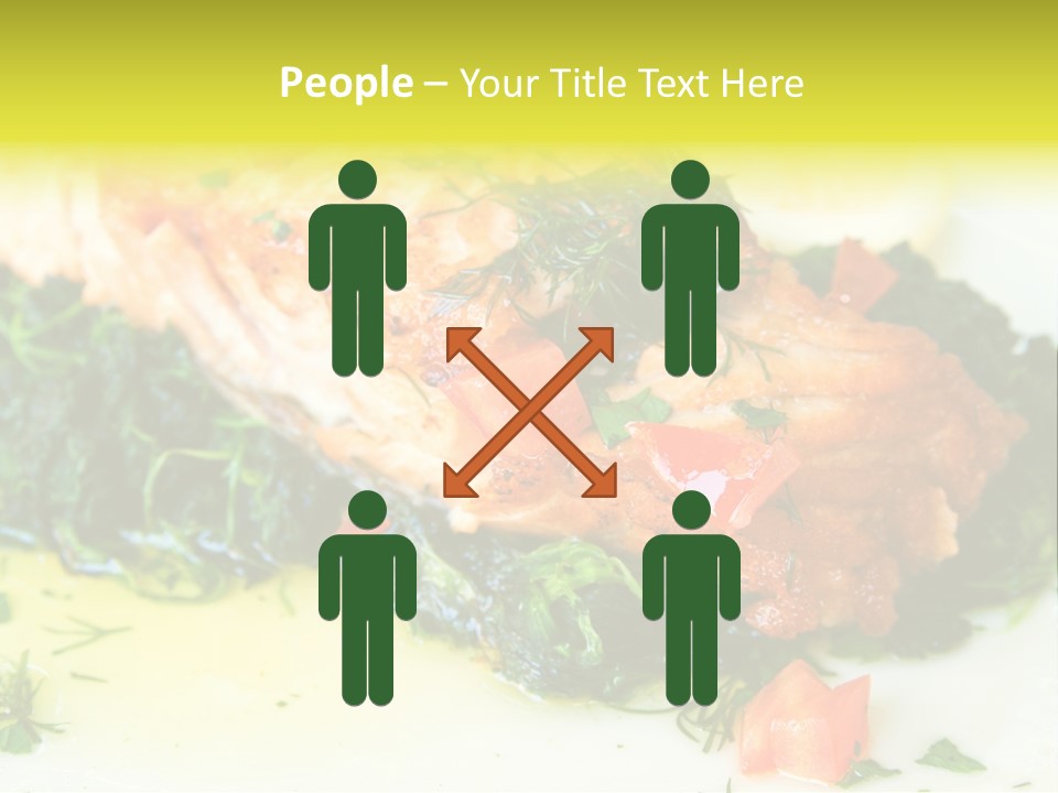 A Piece Of Fish On A Bed Of Greens On A Plate PowerPoint Template