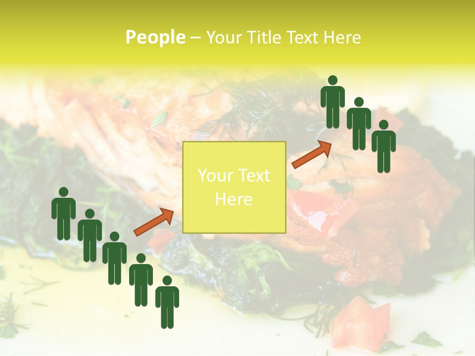 A Piece Of Fish On A Bed Of Greens On A Plate PowerPoint Template