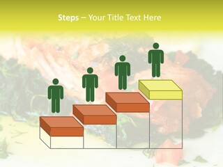 A Piece Of Fish On A Bed Of Greens On A Plate PowerPoint Template