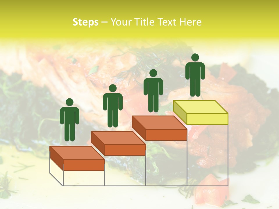 A Piece Of Fish On A Bed Of Greens On A Plate PowerPoint Template