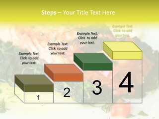 A Piece Of Fish On A Bed Of Greens On A Plate PowerPoint Template