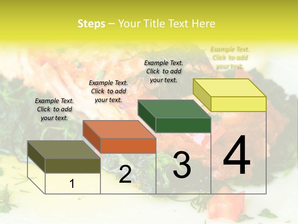 A Piece Of Fish On A Bed Of Greens On A Plate PowerPoint Template
