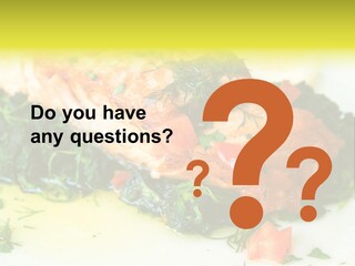 A Piece Of Fish On A Bed Of Greens On A Plate PowerPoint Template