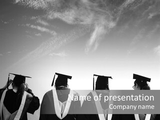 A Group Of People In Graduation Gowns Standing Together PowerPoint Template