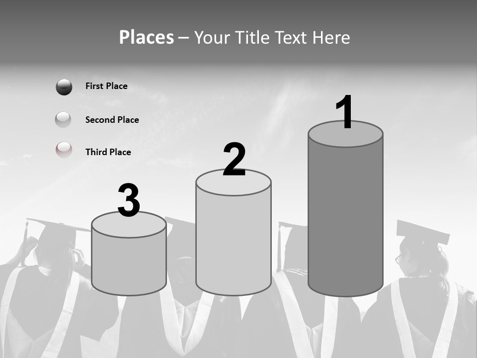 A Group Of People In Graduation Gowns Standing Together PowerPoint Template