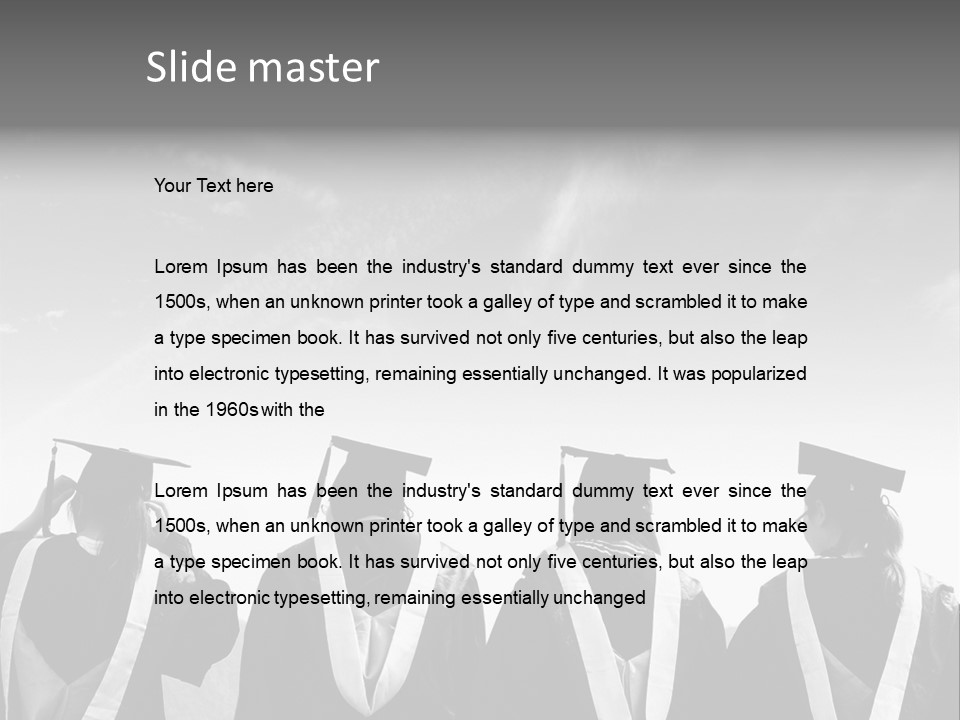 A Group Of People In Graduation Gowns Standing Together PowerPoint Template