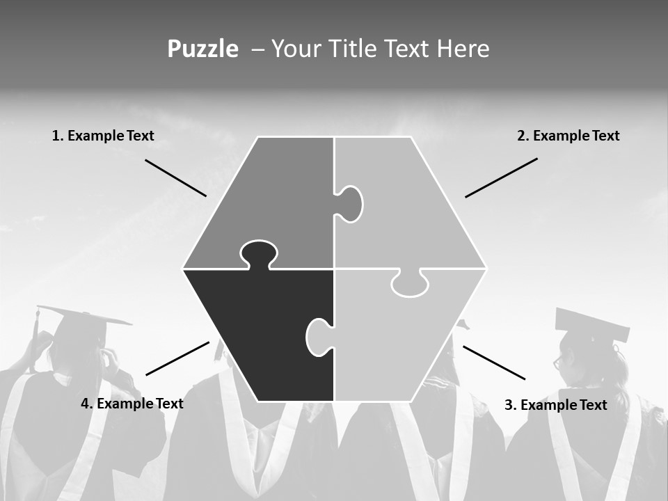 A Group Of People In Graduation Gowns Standing Together PowerPoint Template