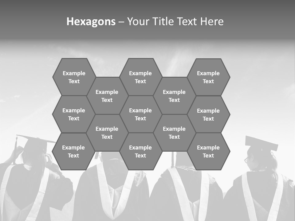 A Group Of People In Graduation Gowns Standing Together PowerPoint Template