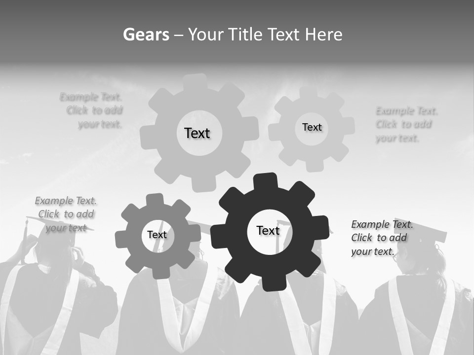 A Group Of People In Graduation Gowns Standing Together PowerPoint Template