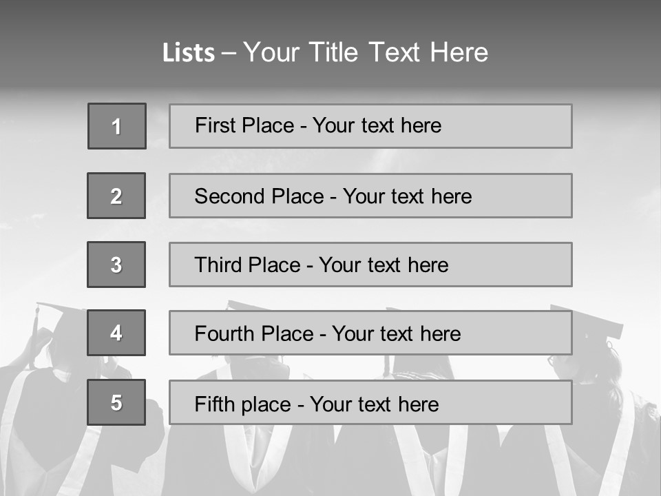 A Group Of People In Graduation Gowns Standing Together PowerPoint Template