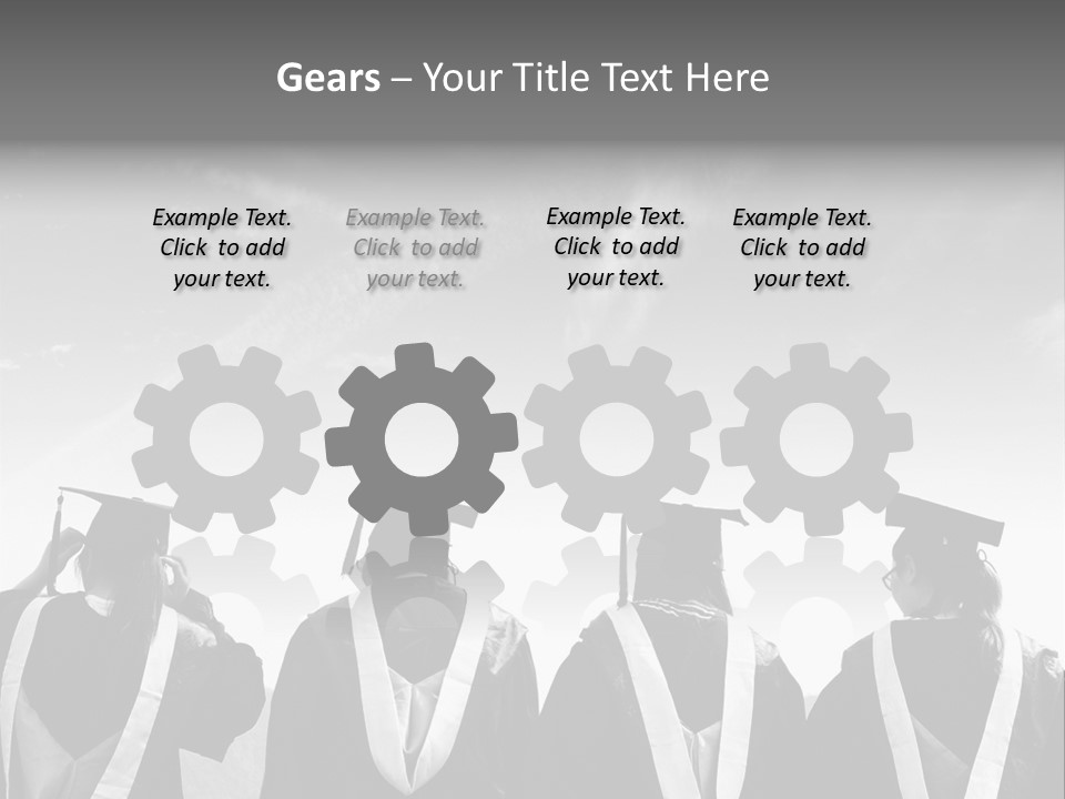 A Group Of People In Graduation Gowns Standing Together PowerPoint Template