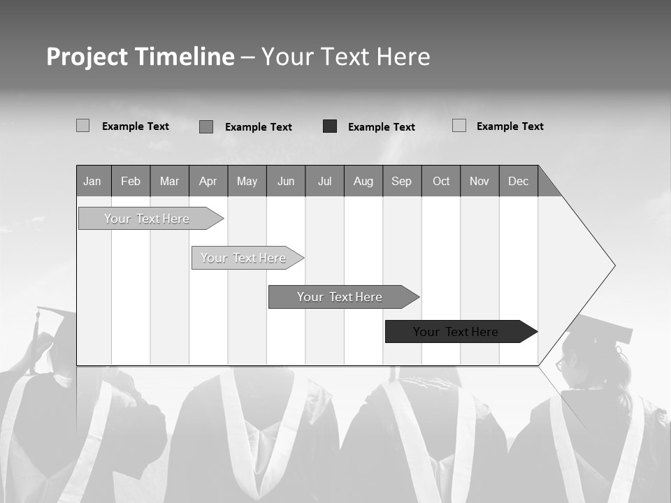 A Group Of People In Graduation Gowns Standing Together PowerPoint Template