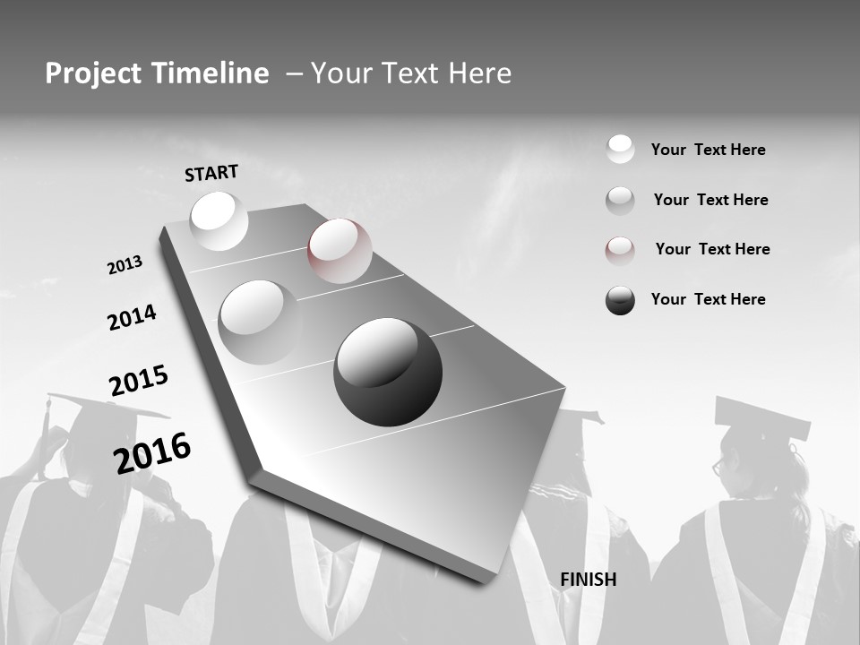 A Group Of People In Graduation Gowns Standing Together PowerPoint Template