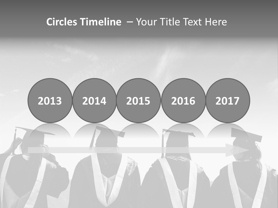 A Group Of People In Graduation Gowns Standing Together PowerPoint Template