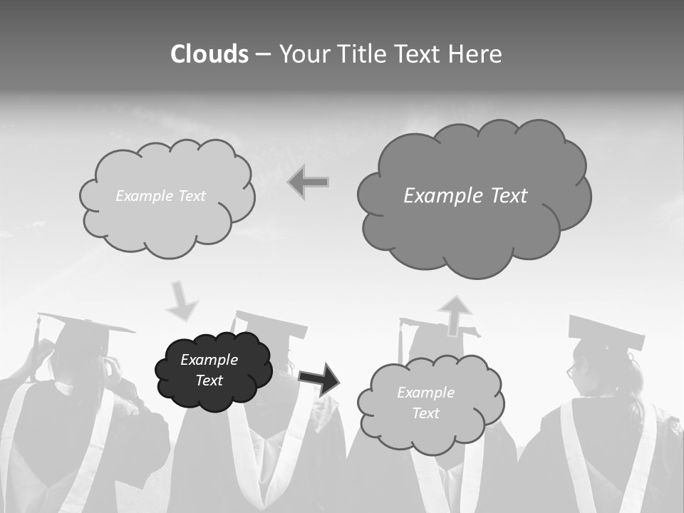 A Group Of People In Graduation Gowns Standing Together PowerPoint Template