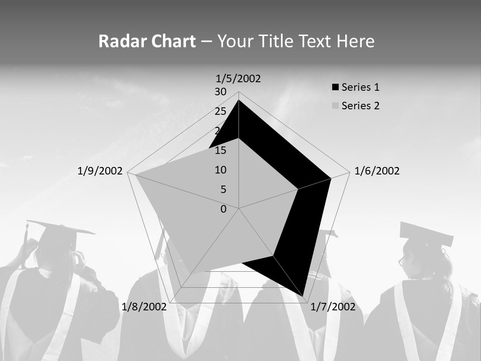 A Group Of People In Graduation Gowns Standing Together PowerPoint Template