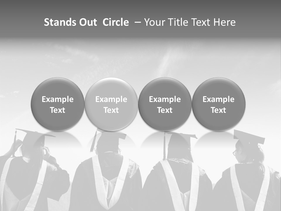 A Group Of People In Graduation Gowns Standing Together PowerPoint Template