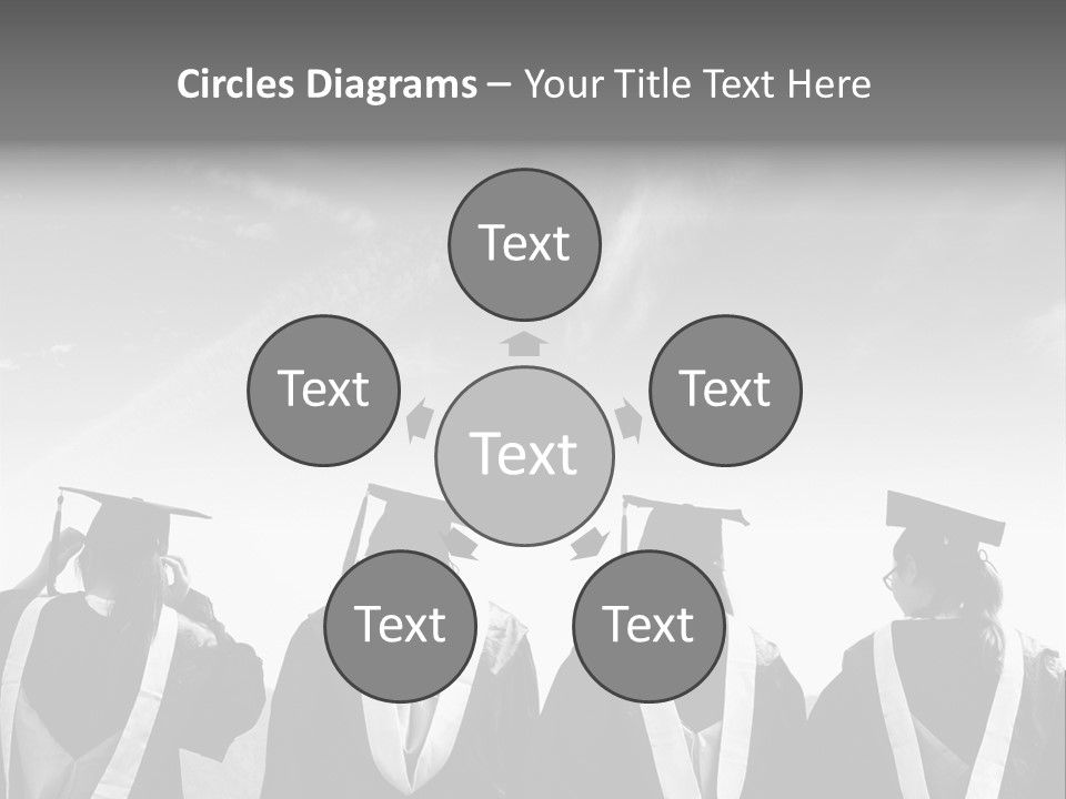 A Group Of People In Graduation Gowns Standing Together PowerPoint Template