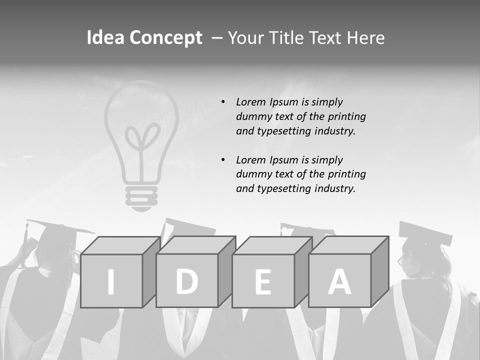 A Group Of People In Graduation Gowns Standing Together PowerPoint Template