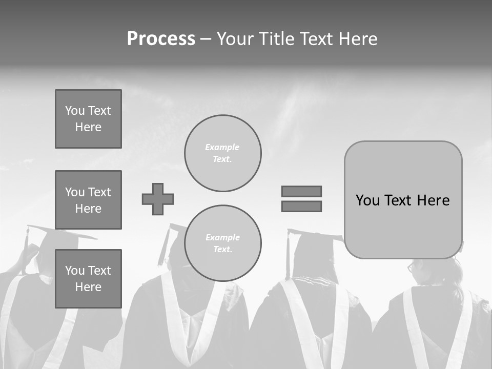 A Group Of People In Graduation Gowns Standing Together PowerPoint Template