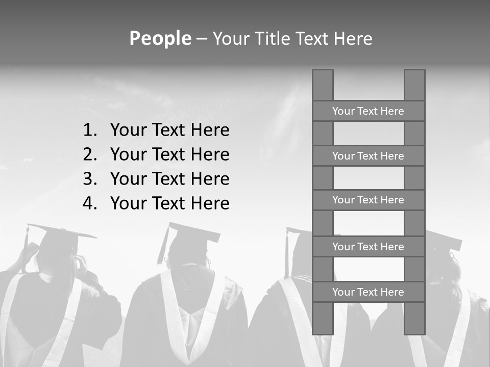 A Group Of People In Graduation Gowns Standing Together PowerPoint Template