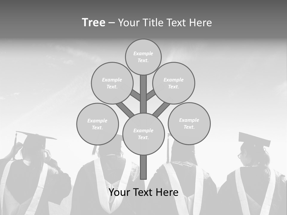A Group Of People In Graduation Gowns Standing Together PowerPoint Template