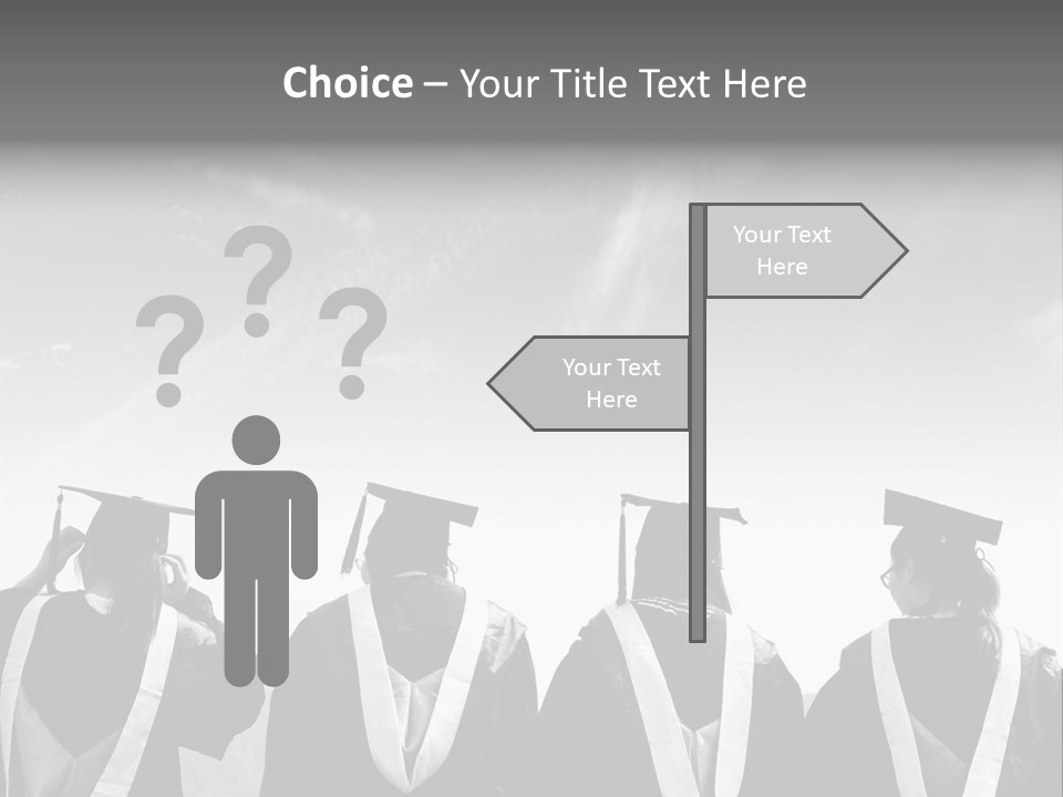 A Group Of People In Graduation Gowns Standing Together PowerPoint Template
