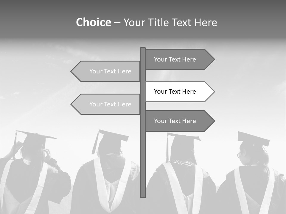 A Group Of People In Graduation Gowns Standing Together PowerPoint Template