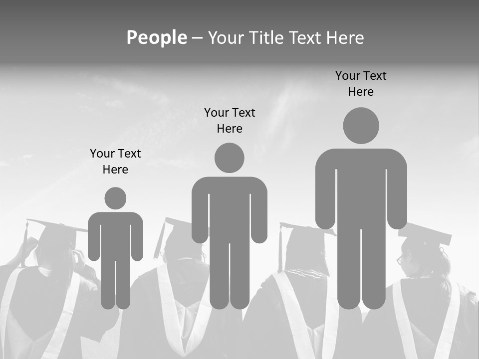 A Group Of People In Graduation Gowns Standing Together PowerPoint Template