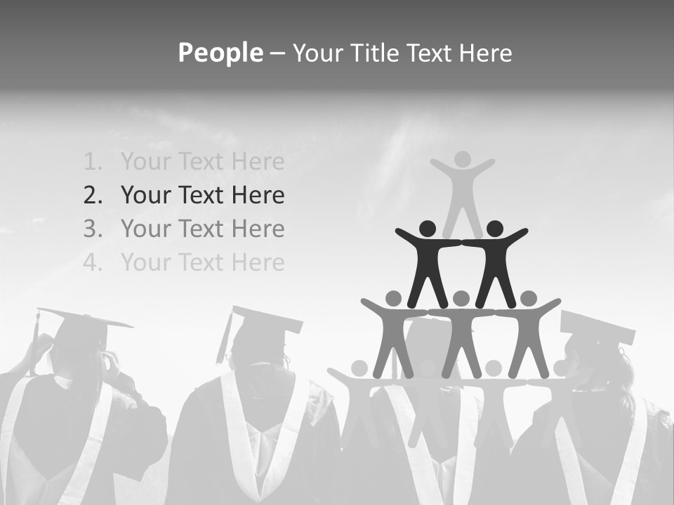 A Group Of People In Graduation Gowns Standing Together PowerPoint Template
