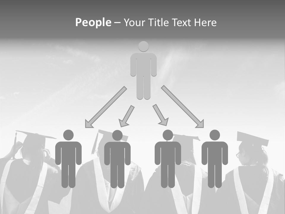 A Group Of People In Graduation Gowns Standing Together PowerPoint Template