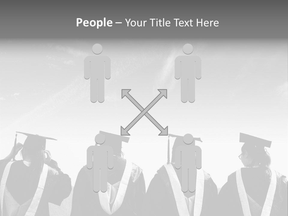 A Group Of People In Graduation Gowns Standing Together PowerPoint Template