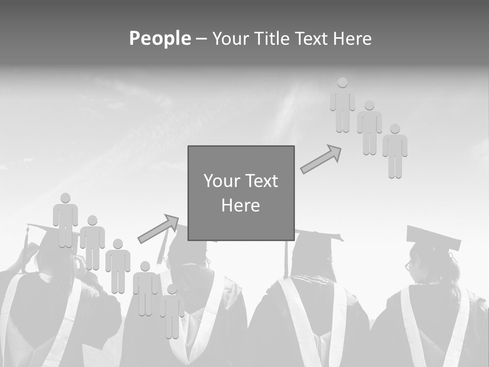 A Group Of People In Graduation Gowns Standing Together PowerPoint Template