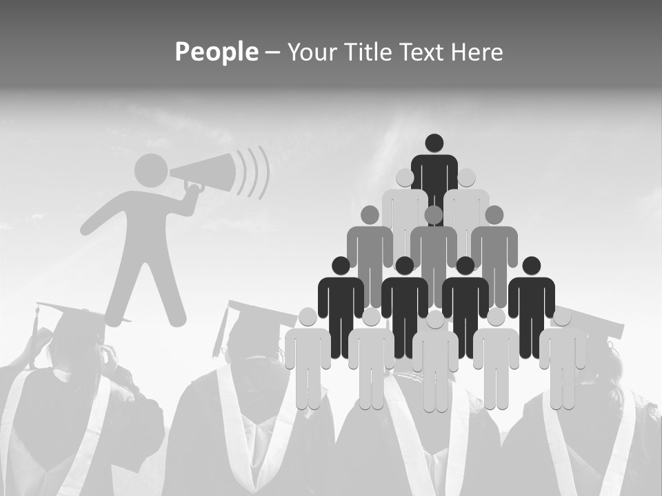 A Group Of People In Graduation Gowns Standing Together PowerPoint Template