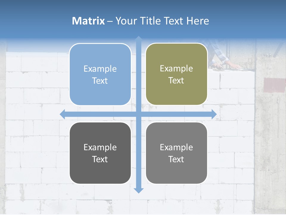 A Construction Worker On Top Of A Brick Wall PowerPoint Template