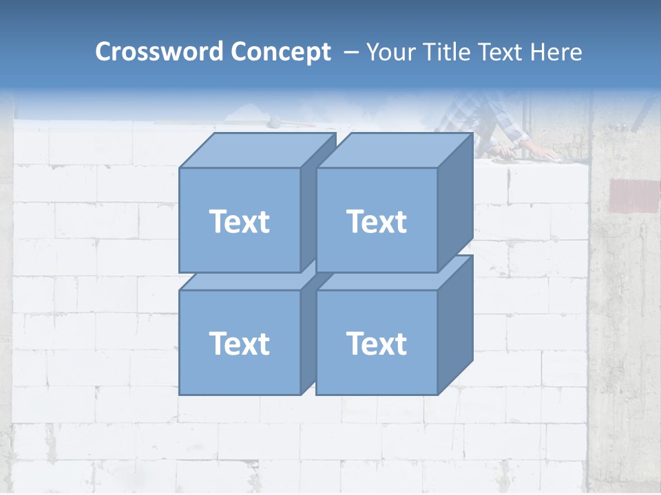 A Construction Worker On Top Of A Brick Wall PowerPoint Template