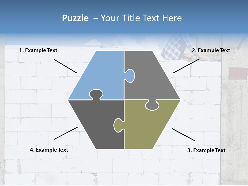 A Construction Worker On Top Of A Brick Wall PowerPoint Template