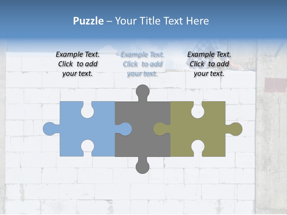 A Construction Worker On Top Of A Brick Wall PowerPoint Template