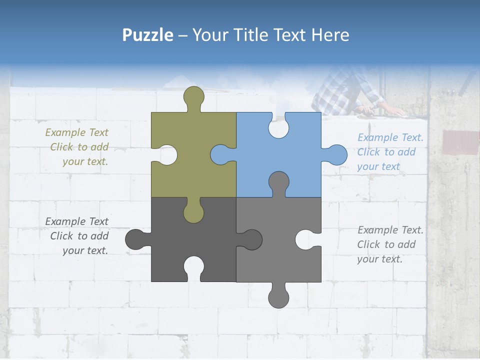 A Construction Worker On Top Of A Brick Wall PowerPoint Template