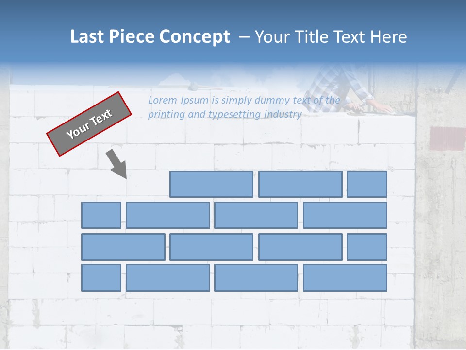 A Construction Worker On Top Of A Brick Wall PowerPoint Template