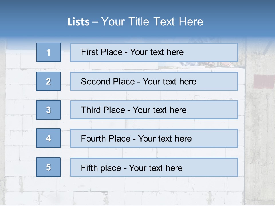 A Construction Worker On Top Of A Brick Wall PowerPoint Template