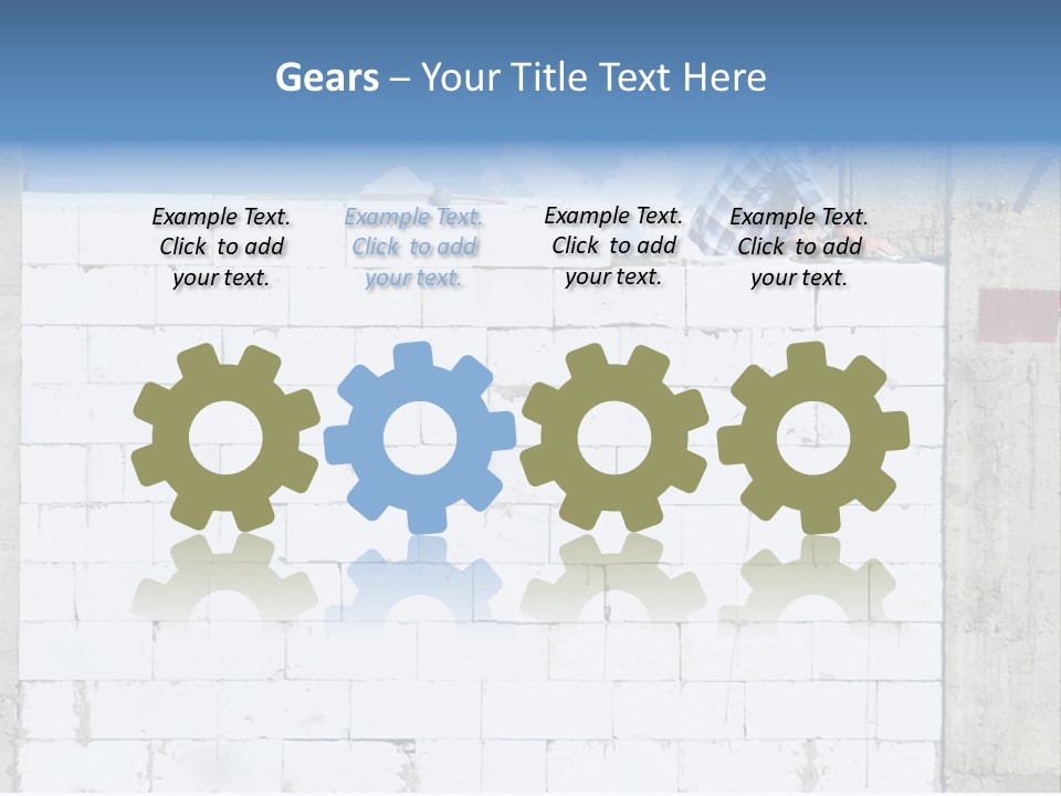 A Construction Worker On Top Of A Brick Wall PowerPoint Template